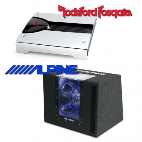 Pachet Bass Alpine SBG-1244BP + Amplificator Rockford Fosgate P2002