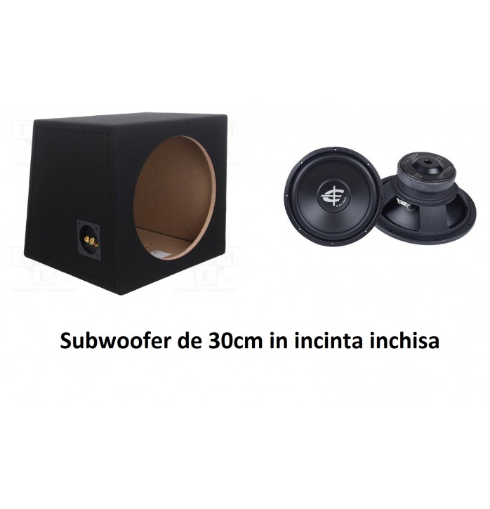 Subwoofer auto caliber in incinta inchisa